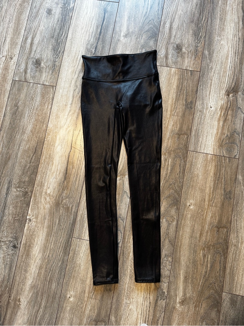 SPANX High-Waist Faux Leather Leggings in Black